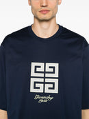 Givenchy 4G 1952 Embroidered Logo Oversized T-Shirt in Medium Blue