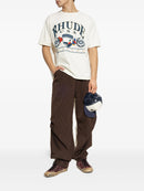 Rhude USA Sailing Printed T-Shirt in Vintage White