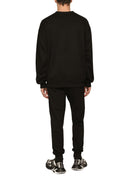 Dolce & Gabbana Jersey Sweatshirt with DG Logo Print in Black