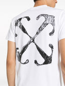 Off-White Scratch Arrow Logo Print Slim T-Shirt in White