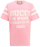 Gucci 25 Eschatology Logo Oversized Fit Pink T-Shirt S