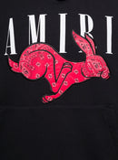 Amiri CNY Bandana Rabbit Logo Hoodie in Black