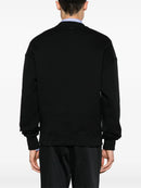 AMI Paris Ami De Coeur Embossed Logo Sweatshirt in Black