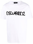 Dsquared2 Fluorescent Spray Logo T-shirt in White