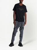 Balmain Crewneck Oversized T-shirt with Velvet Logo Black