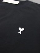Ami Paris Ami de Couer White Logo T-Shirt in Black