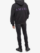 Amiri MA Purple Logo Printed Hoodie in Black