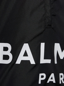 Balmain Logo Tech Swim Shorts in Black