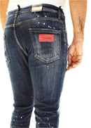 Dsquared2 Twinphony Paint Splattered Jeans Blue