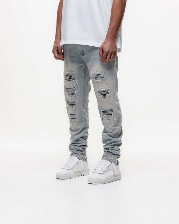 Magiri Indigo Ripped Slim Jeans in Blue