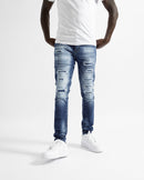 Magiri Montpellier Distressed Ripped Jeans in Blue