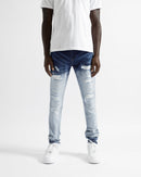 Magiri Cannes Gradient Faded Ripped Jeans in Blue