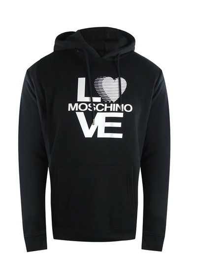 Love Moschino Iconic Bold Logo Hoodie in Black