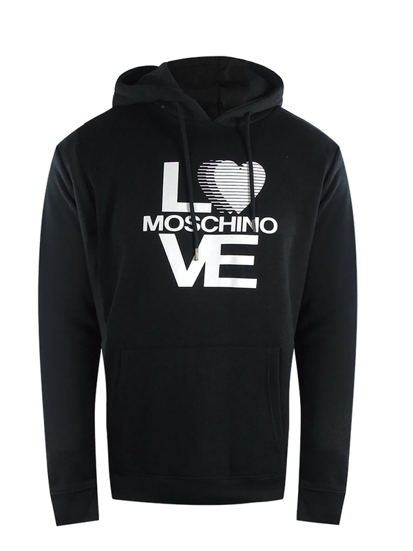 Love Moschino Iconic Bold Logo Hoodie in Black