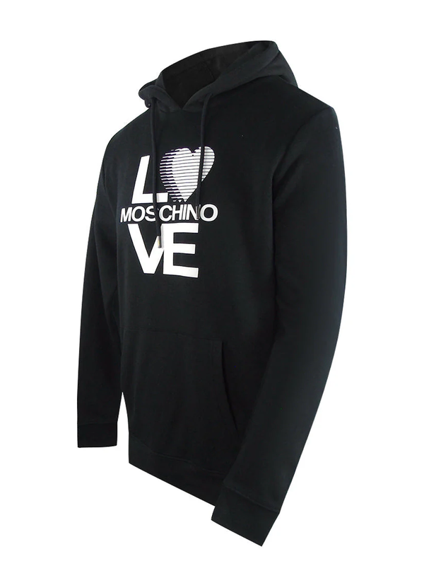 Love Moschino Iconic Bold Logo Hoodie in Black