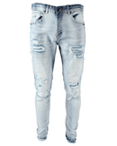 Magiri Paris Distressed Ripped Jeans in Light Blue