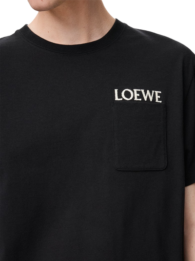 Loewe Pocket Embroidered Logo T-shirt in Black