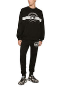 Dolce & Gabbana Jersey Sweatshirt with DG Logo Print in Black