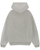 Magiri Embroidered Acid Wash Hoodie in Washed Oatmeal