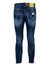 Dsquared2 Dark Neon Splash Ripped Cool Guy Jeans Blue