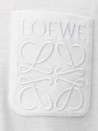 Loewe Relaxed Fit Tonal Pocket Logo T-Shirt in White