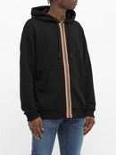 Burberry Stripe Detail Zipped Hoodie in Black
