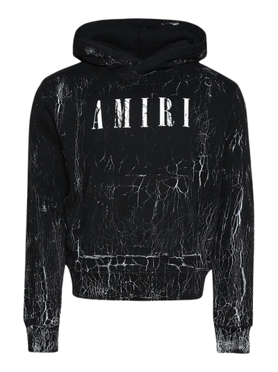 Amiri Cracked Dye Core Logo Black Hoodie
