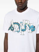 Amiri Lunar New Year Blue Dragon Printed T-Shirt in White