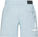 Amiri Ma Bar Logo Swim Trunk in Baby Blue