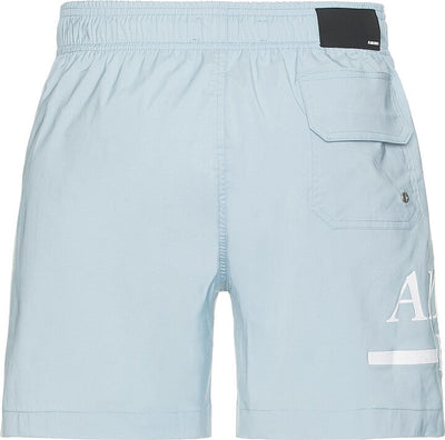 Amiri Ma Bar Logo Swim Trunk in Baby Blue