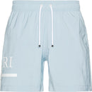 Amiri Ma Bar Logo Swim Trunk in Baby Blue