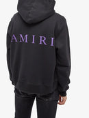 Amiri MA Purple Logo Printed Hoodie in Black