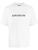 Balenciaga Reverse Logo Print T-Shirt in White