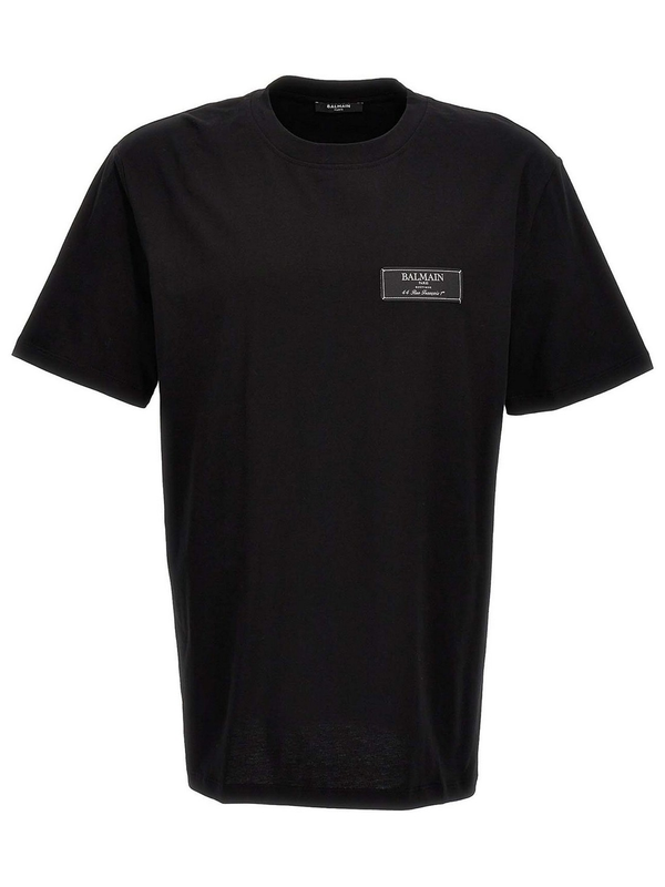 Balmain Logo Patch T-Shirt in Black