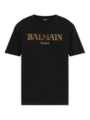 Balmain Paris Multi-Coloured Embroidered Logo Oversized T-Shirt in Black