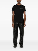 Balmain Vintage Silver Gel Logo T-Shirt in Black