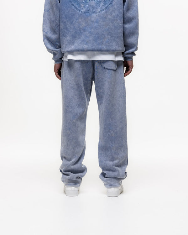 Magiri Embroidered Acid Wash Joggers in Washed Blue