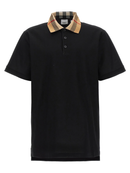 Burberry Vintage Check Print Collar Polo Shirt in Black