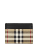 Burberry Check Print Card Holder in Beige