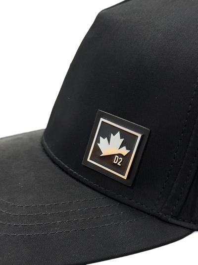 Dsquared2 Small Silver Plaque Cap in Black