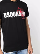 Dsquared2 Doodle Logo Face Cotton T-shirt in Black