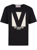 Valentino Chez Valentino Print Jersey T-Shirt in Black