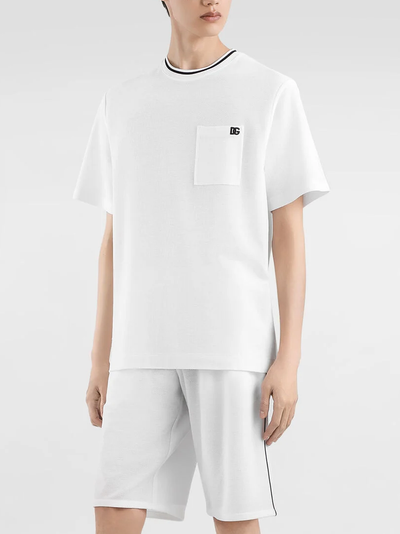 Dolce & Gabbana Piqué Patch Pocket T-Shirt in White