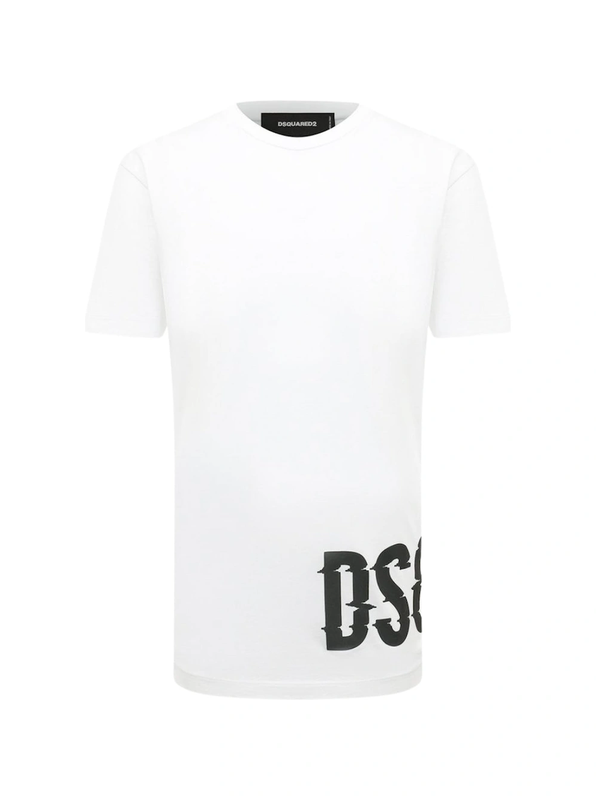 Dsquared2 Cool Fit Large Dsq2 Logo White T Shirt