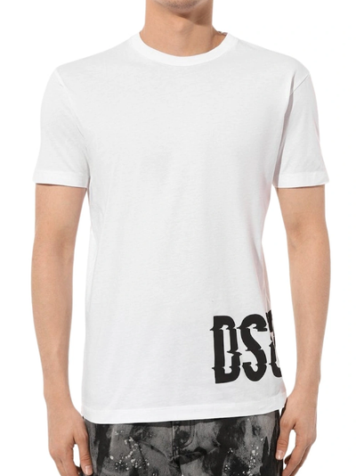 Dsquared2 Cool Fit Large Dsq2 Logo White T Shirt