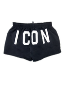 Dsquared2 White Icon Logo Swim Shorts in Black