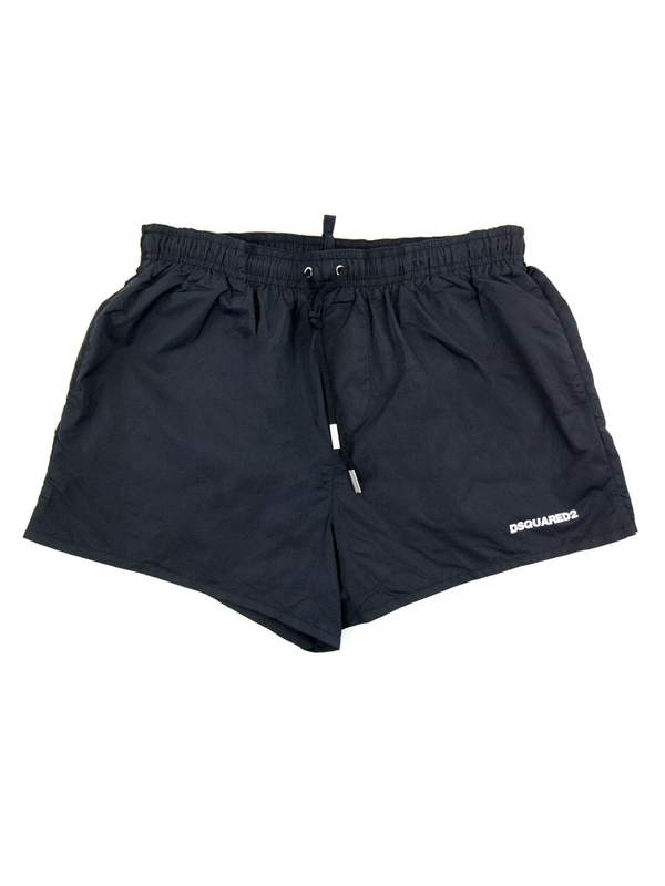 Dsquared2 White Icon Logo Swim Shorts in Black