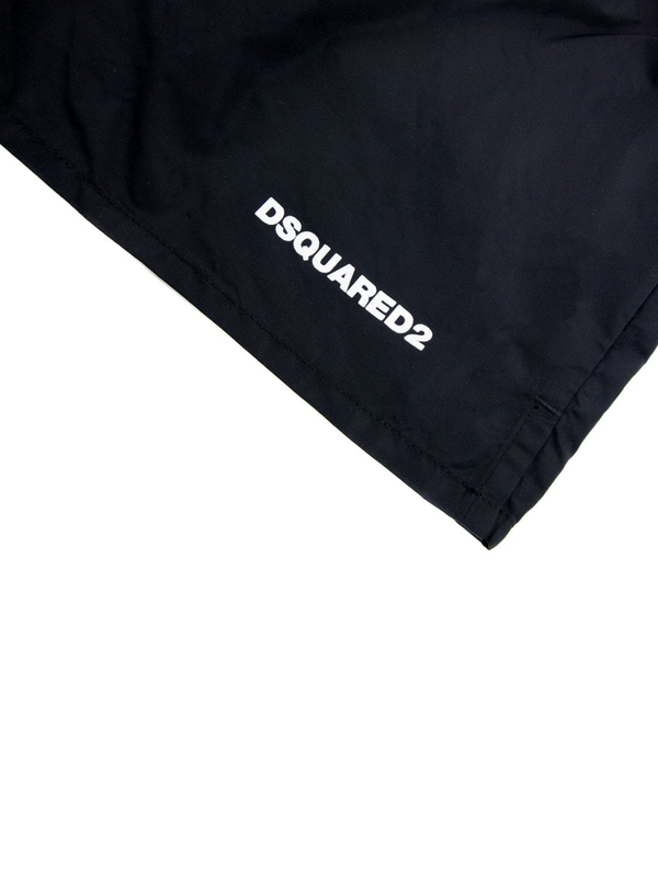 Dsquared2 White Icon Logo Swim Shorts in Black