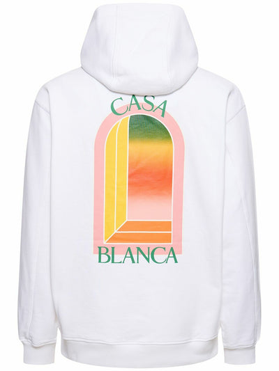 Casablanca Gradient Arch Organic Cotton Hoodie White