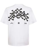 Amiri Hollywood Bones Stacked Logo T-Shirt in White